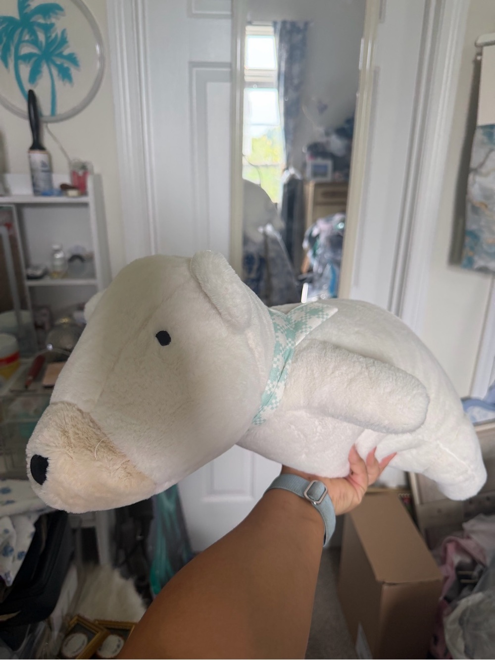 Polar Bear Weighted Plush Throw Pillow - Pillowfort, Like New
